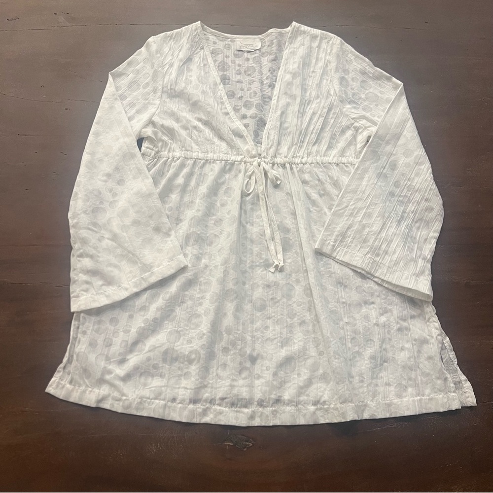 Elegant White Swim Coverup - Size XL